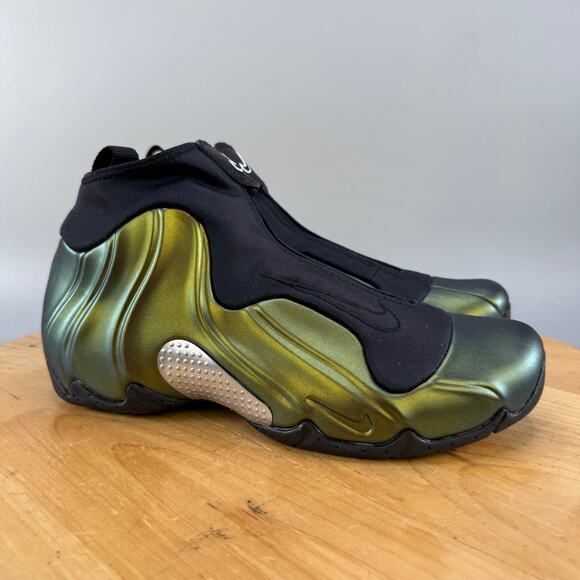 Nike Air Flightposite Mens Size 9 2024 Metallic Green-Goblin Shoes FV5582-700 - Picture 1 of 9